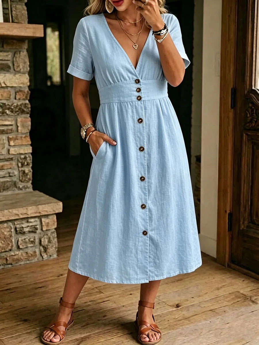 Robe midi verte élégante