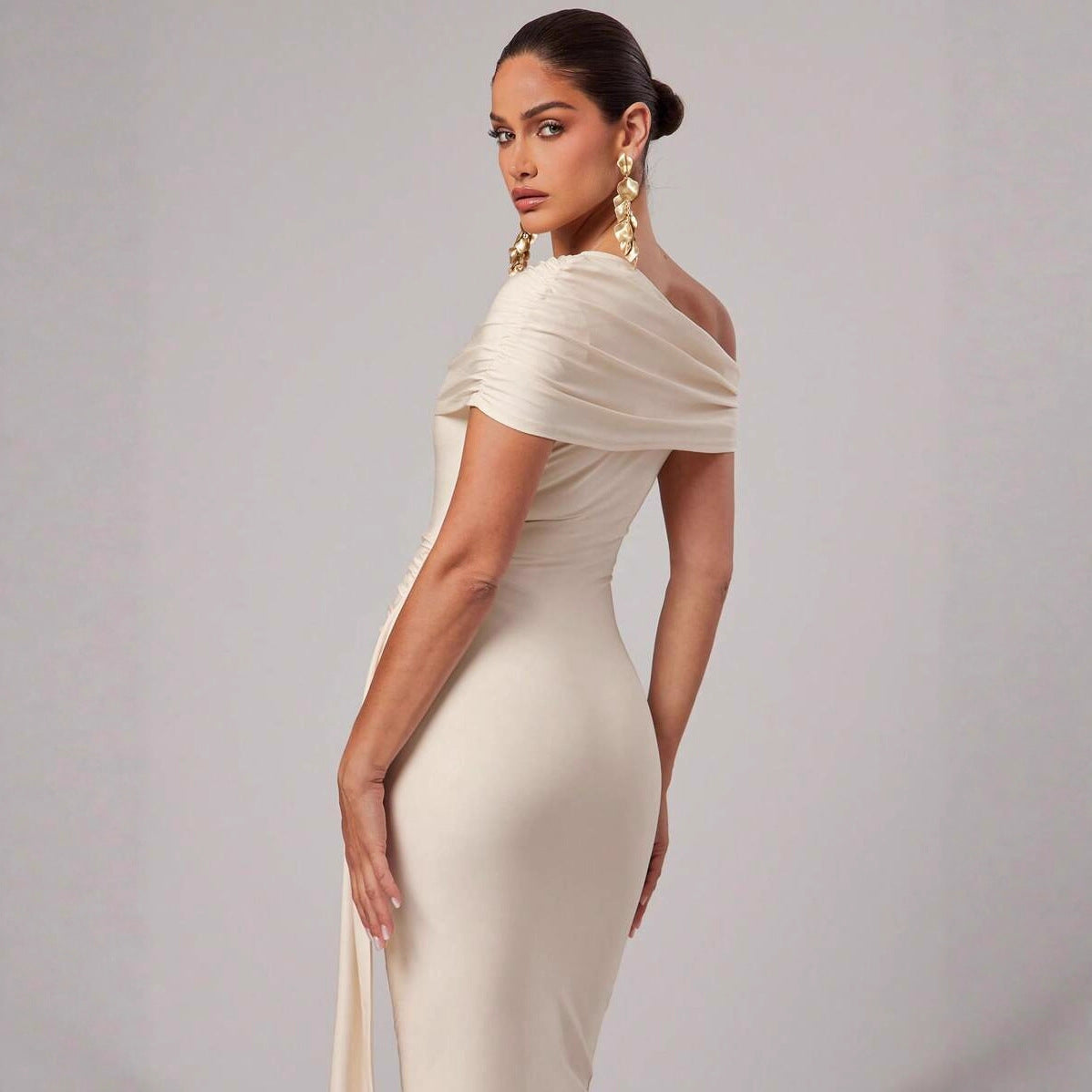 Robe ajustée drapé sophistiqué