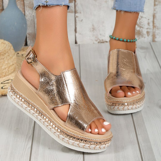 Sandales Compensées Confortables à Plateforme pour Femme