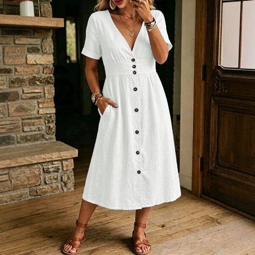 Robe midi verte élégante
