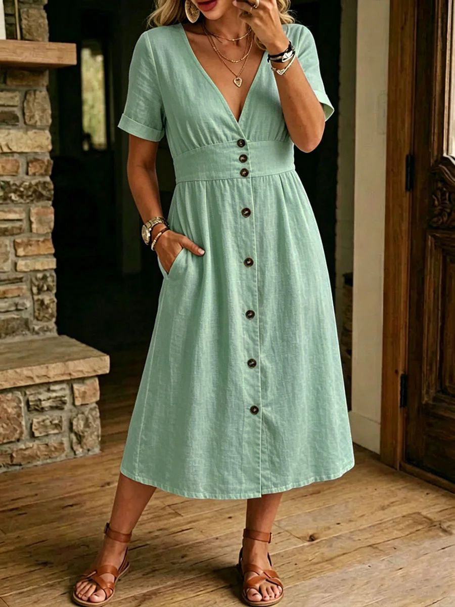 Robe midi verte élégante