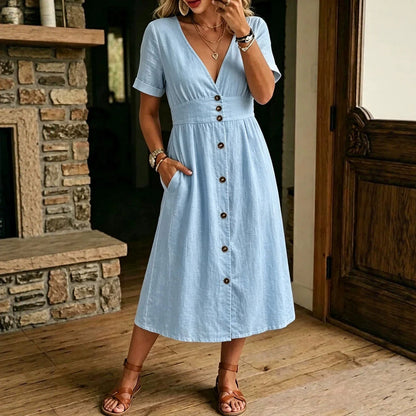 Robe midi verte élégante