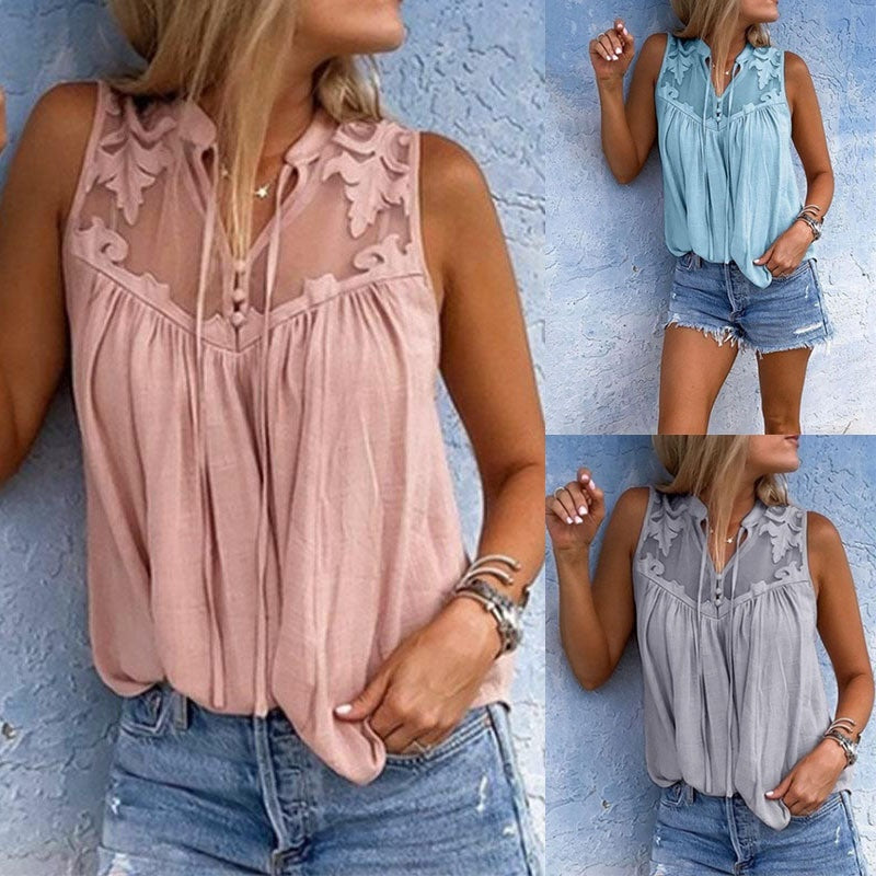 Chemise sans manches élégante (Disponible en Plusieurs Couleurs)