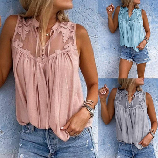 Chemise sans manches élégante (Disponible en Plusieurs Couleurs)