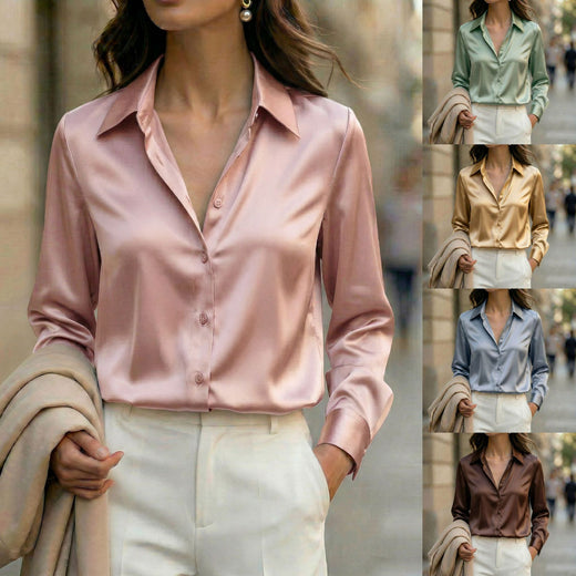 Chemise Élégante à Col et Manches Longues