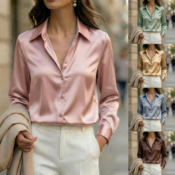 Chemise Élégante à Col et Manches Longues