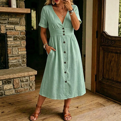 Robe midi verte élégante