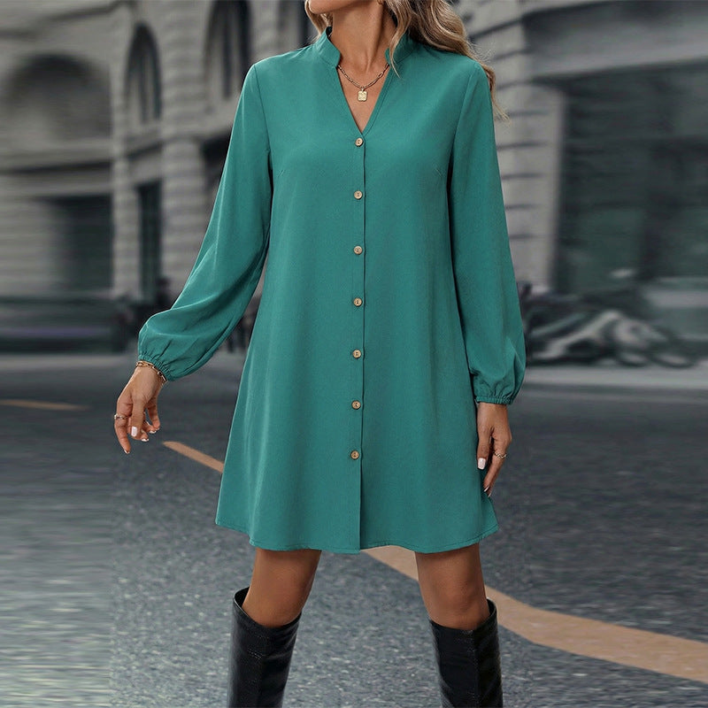 Robe-chemise verte moderne